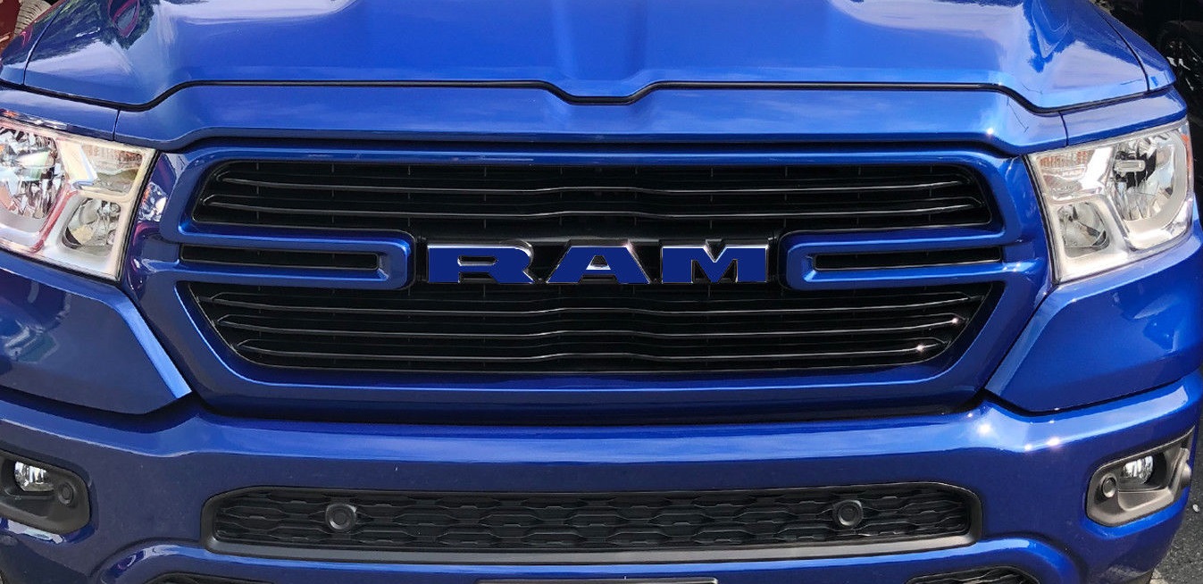 "RAM" Grille Emblem Decal Overlay Kit 2019 Ram Truck - Click Image to Close